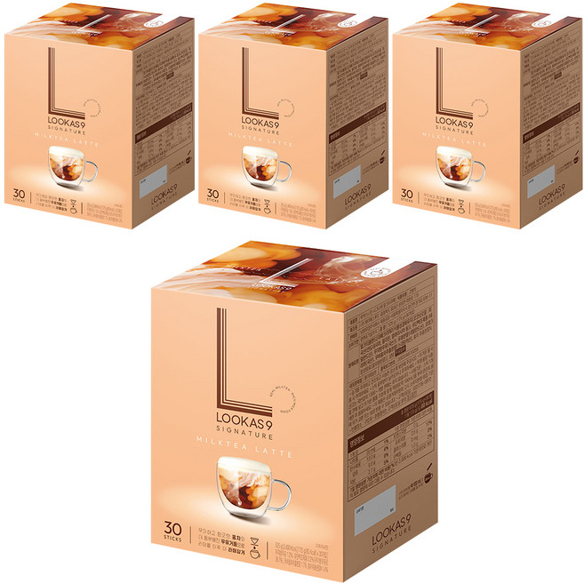 루카스나인 시그니처 밀크티라떼, 17.5g, 30개입, 4개