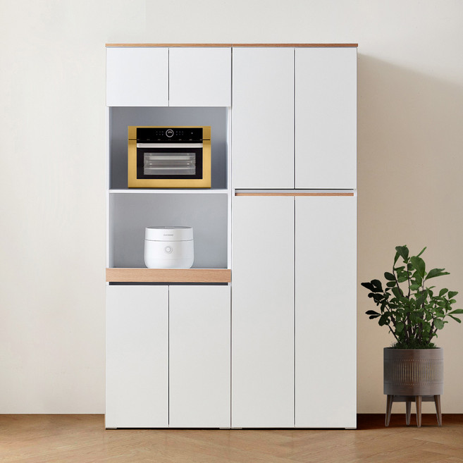 라온 BIG히트 키큰 렌지대 주방 수납장 세트 방문설치, 오크, 6단