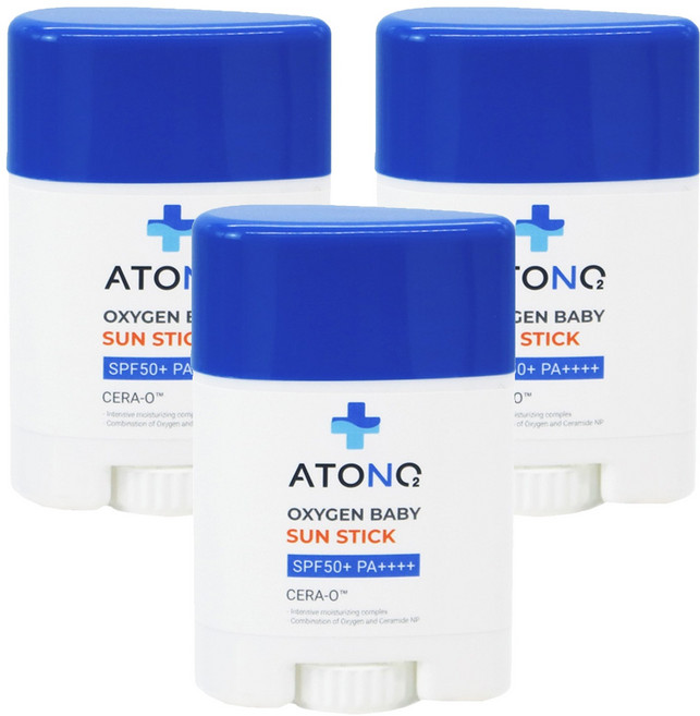 아토앤오투 옥시젠 베이비 선스틱 SPF50+ PA++++, 20g, 3개