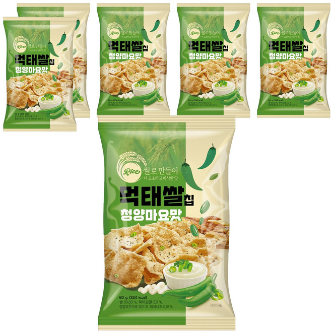 상일제과 먹태쌀칩 청양마요맛, 60g, 6개