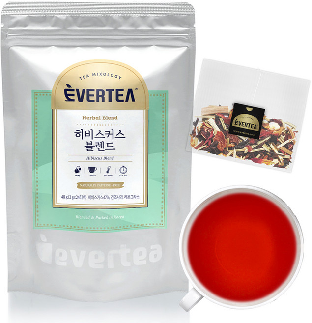 에버티 히비스커스블렌드 허브차 티백, 2g, 24개입, 1개