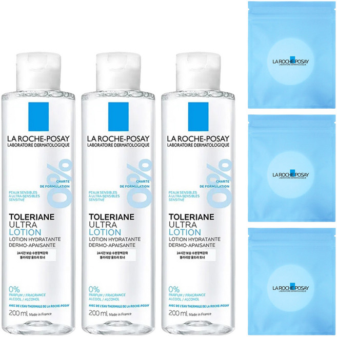라로슈포제 똘러리앙 울트라 토너 200ml + 화장솜 30매, 3개