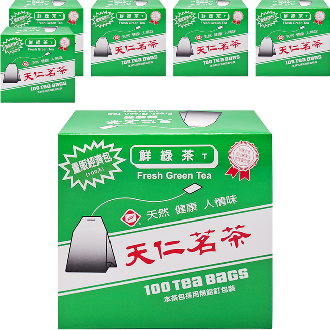 天仁茗茶 鮮綠茶經濟包, 2g, 100包, 6盒