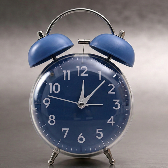 에이빈 무소음 알람 클래식 디자인 탁상시계, 블루
