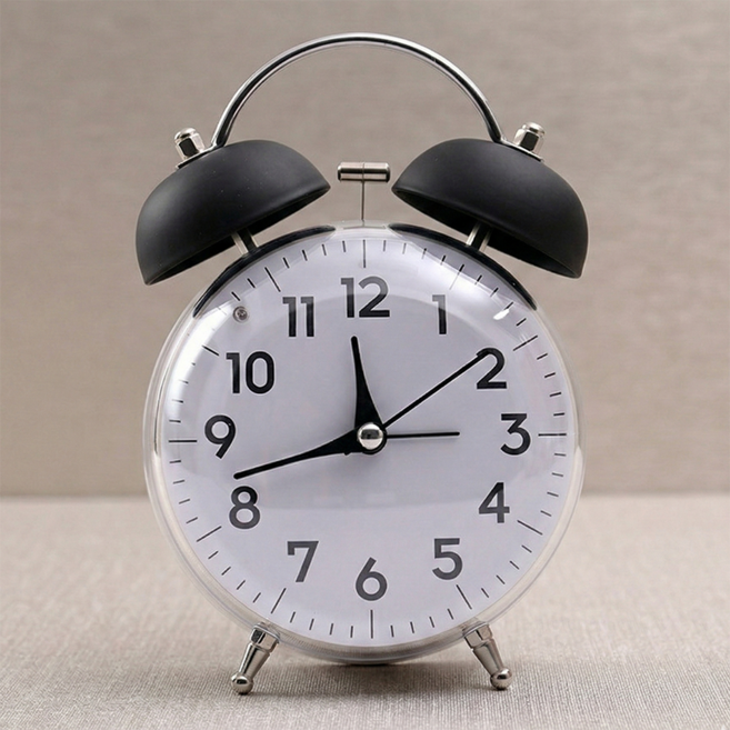 에이빈 무소음 알람 클래식 디자인 탁상시계, 화이트