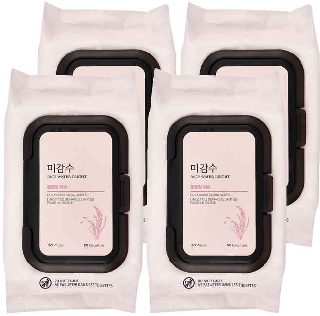 더페이스샵 미감수 브라이트 클렌징 티슈, 50매입, 4개