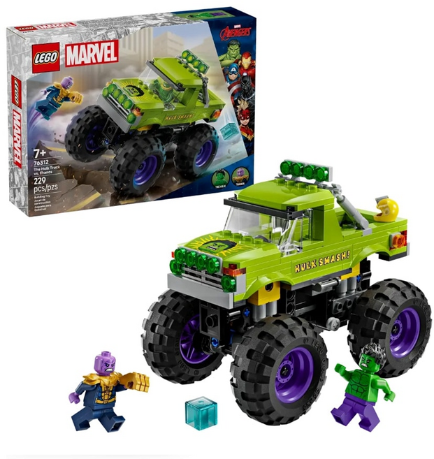 LEGO 樂高 76312 漫威系列 積木玩具組, 1盒, 浩克卡車大戰薩諾斯 The Hulk Truck vs. Thanos