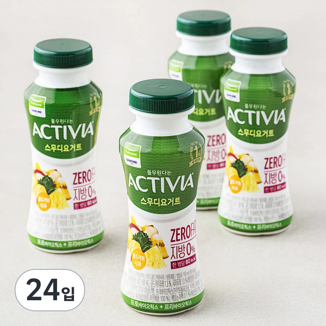 풀무원다논 액티비아 스무디 골드키위사과, 150ml, 4개입, 6개 - 쿠팡