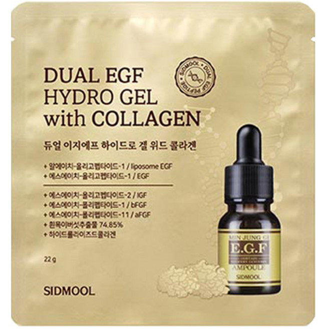 SIDMOOL DUAL EGF膠原蛋白水凝膠面膜, 1片, 1入