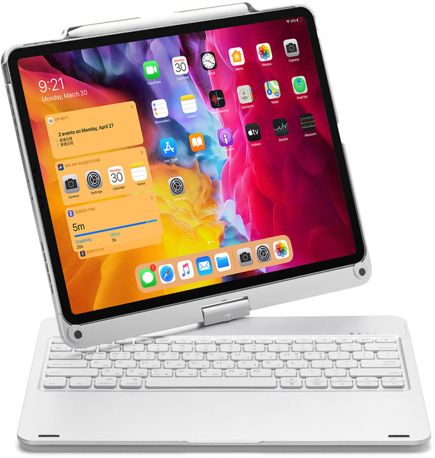 시즌템 아이패드전용 블루투스 한글 키보드 케이스, 실버