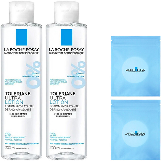 라로슈포제 똘러리앙 울트라 토너 200ml + 화장솜 30매, 2개
