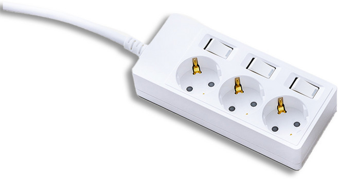 엘리펀탭 자동소화 개별 멀티탭 3구, 3m, 1개