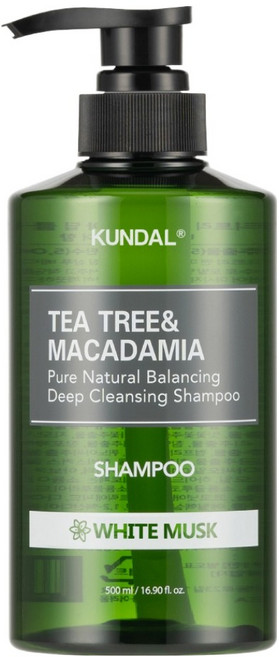 KUNDAL 昆黛爾 茶樹澳洲堅果清爽洗髮露 White Musk, 500ml, 1瓶