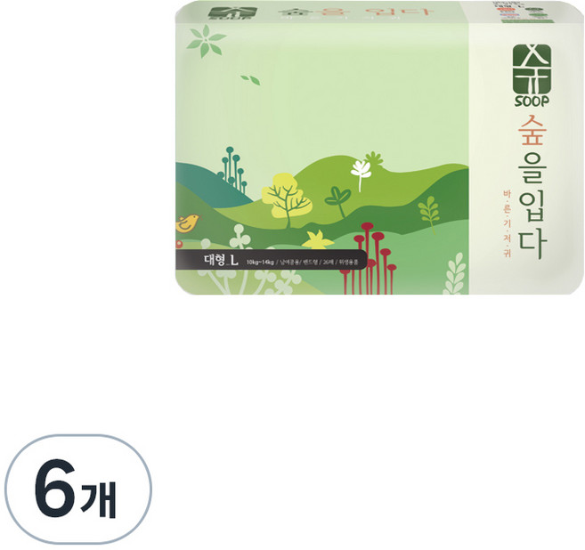 SOOP 밴드형 기저귀 아동용, 156매, 대형(L)