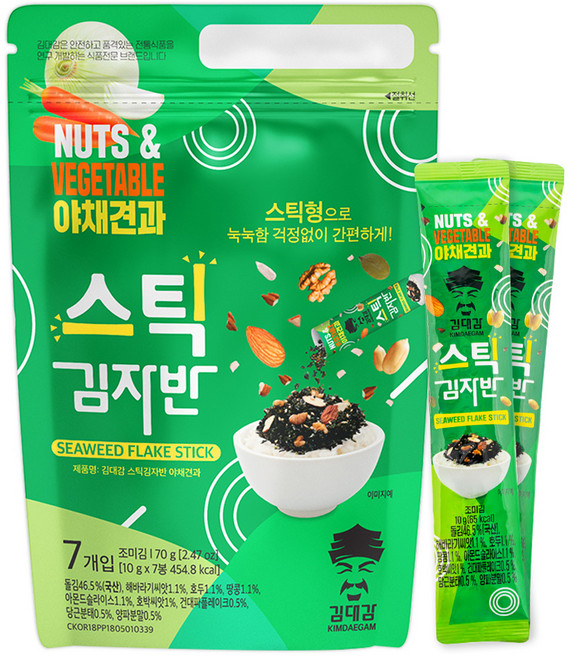김대감 스틱 김자반 야채견과맛 7p, 70g, 1개