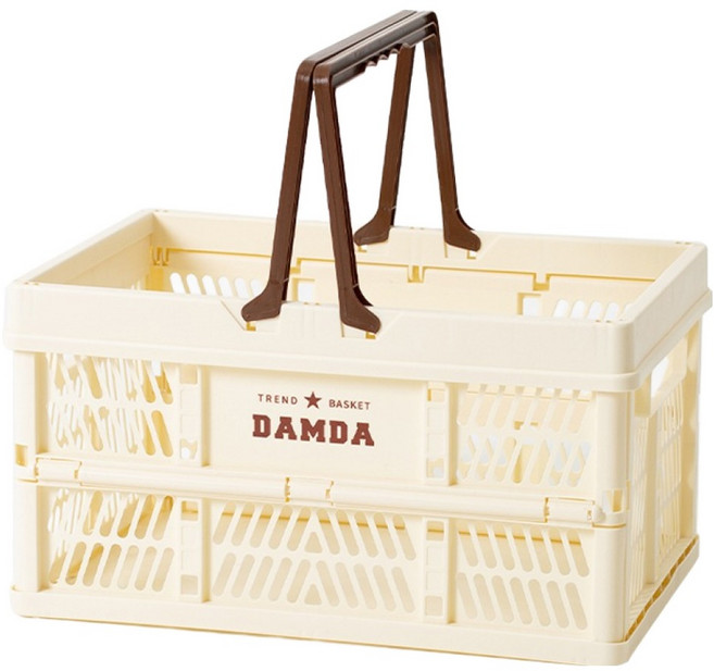 韓國 Damda 可折疊置物籃, 象牙白色, 1個