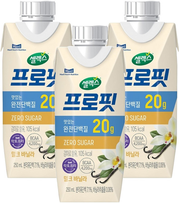 셀렉스 프로핏 밀크 바닐라, 250ml, 3개