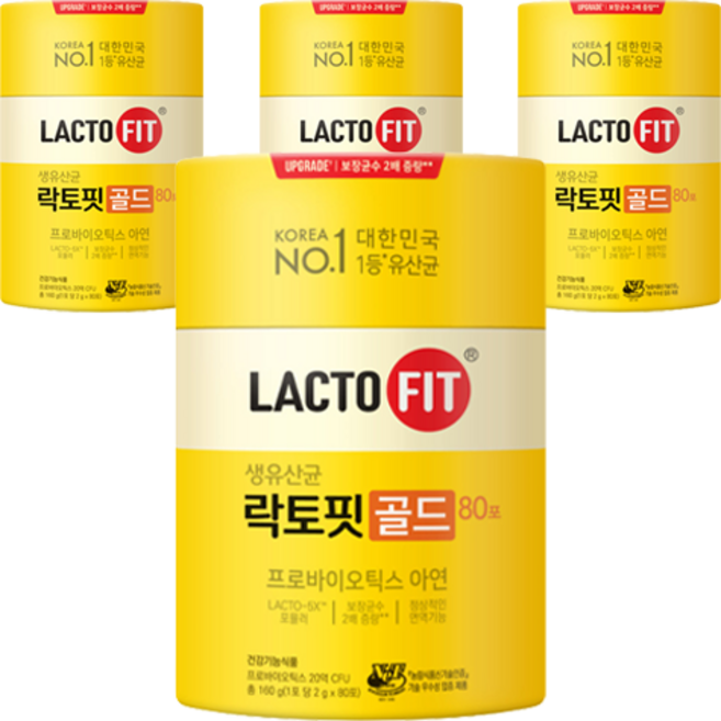 Chong Kun Dang 鍾根堂 LACTO-FIT Gold益生菌粉隨身包, 160g, 4罐