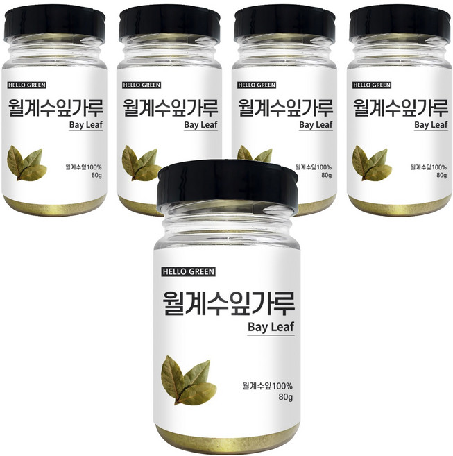 HELLOGREEN 月桂葉粉香料罐, 5個, 80g