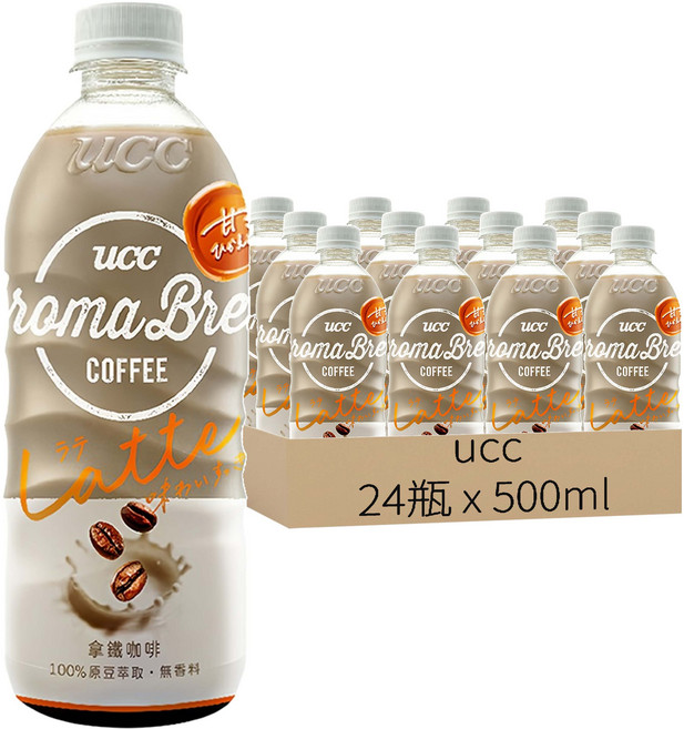 ucc AROMA艾洛瑪拿鐵, 500ml, 24瓶