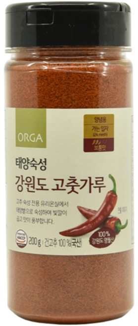 올가홀푸드 태양숙성 강원도 고춧가루, 200g, 1개