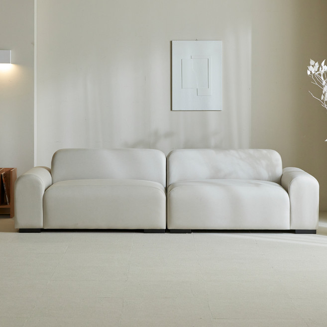 파로마 벤티에 에어레더 4인용 모듈 소파 방문설치, 아이보리