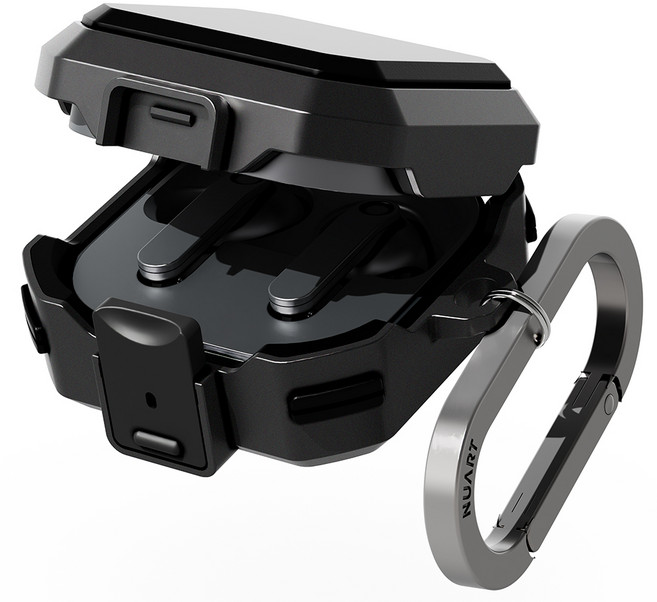 누아트 갤럭시 버즈4 / 버즈 4프로 프레임 락 범퍼 케이스, 블랙, 1개