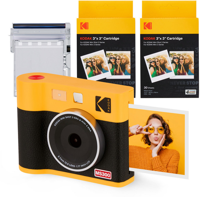 코닥 미니샷3 ERA 즉석카메라 MS300 + 카트리지 번들, MS300(옐로우), 1세트
