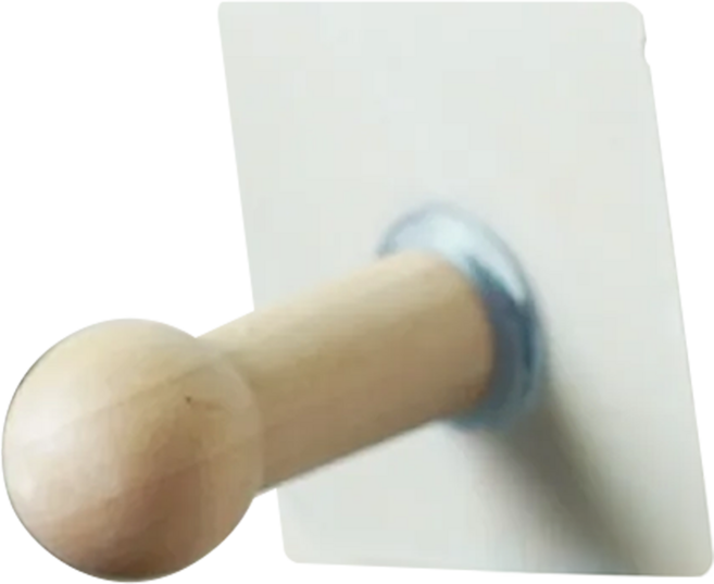 原木無痕掛勾4入組 8 x 8 x 4.5cm, 原木色, 1組