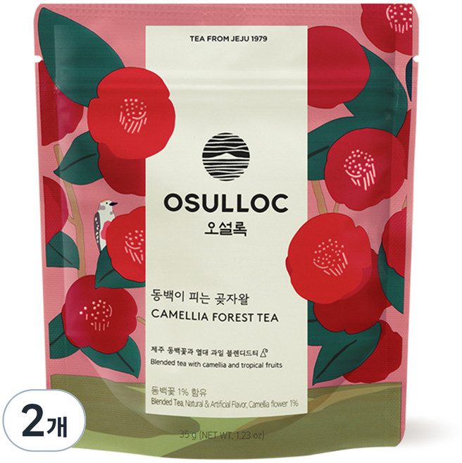 오설록 동백이 피는 곶자왈 홍차, 35g, 1개입, 2개