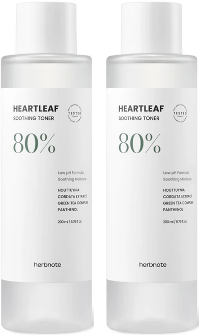 허브노트 어성초 80% 약산성 진정 토너, 200ml, 2개 - 쿠팡