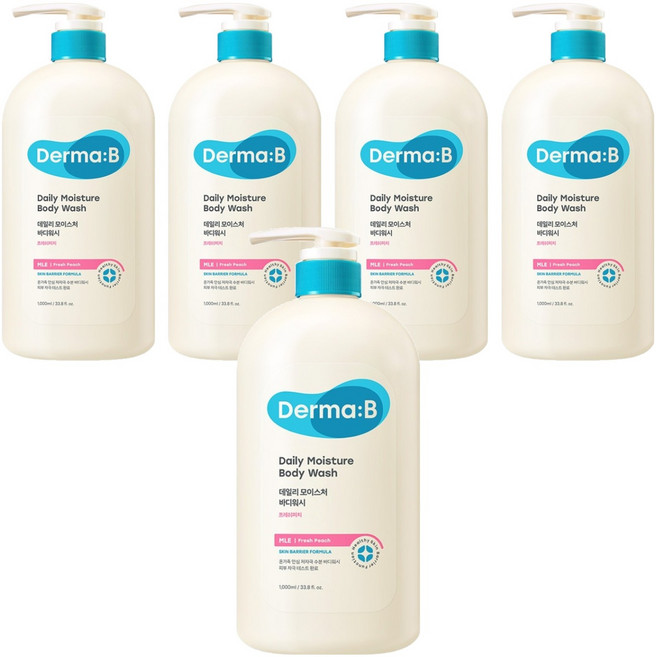 더마비 데일리 모이스처 바디워시 프레쉬 피치향, 1L, 5개
