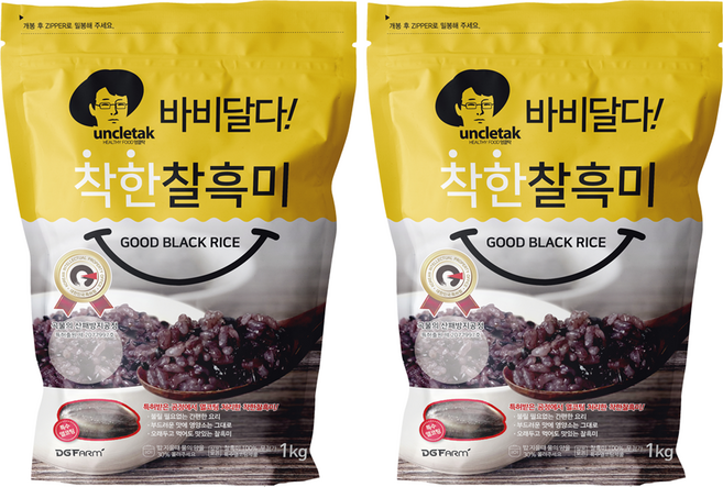 엉클탁 바비달다 착한 찰흑미, 1kg, 2개