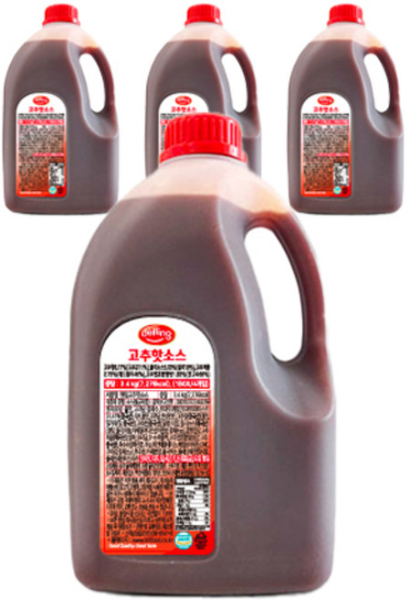 델링 고추핫소스, 3.4kg, 4개