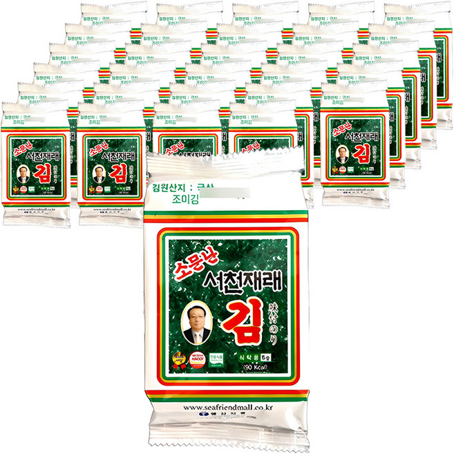 바다친구 소문난 서천 재래김, 15g, 48개