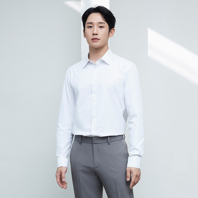 마인드브릿지 남성용 이지케어 스판 솔리드 드레스 셔츠 레귤러 MADS01C0