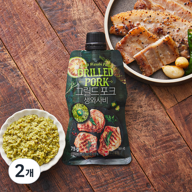 주비푸드 그릴드포크 생와사비, 75g, 2개