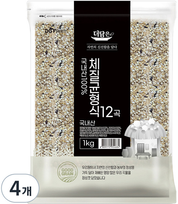 더담은 100% 국산 체질균형식 12곡, 1kg, 4개