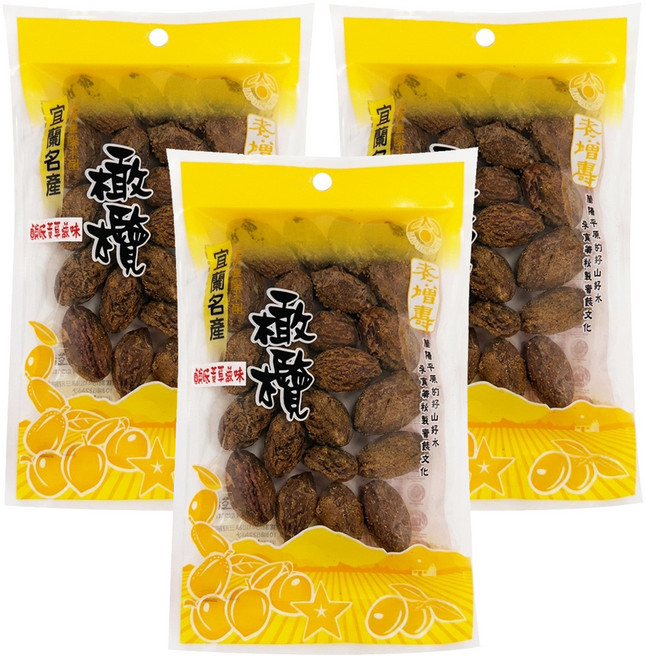 老增壽 鹹味黃草橄欖, 3個, 150g