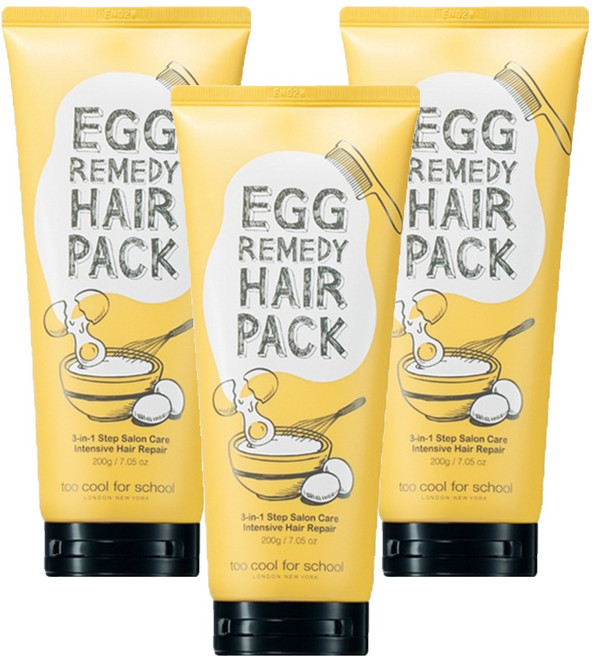 투쿨포스쿨 에그레미디 헤어팩, 200g, 3개