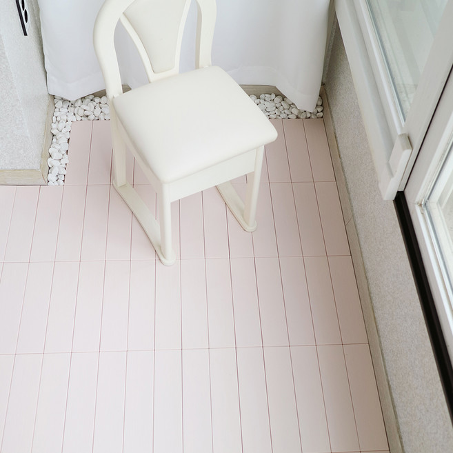 생활업글연구소 원목 무늬 조립식 데크타일, 베이비핑크, 18개