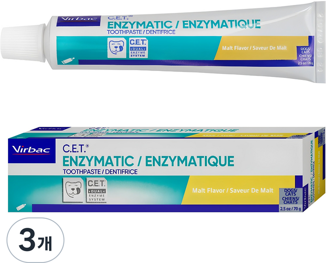 버박 CET 반려동물 치약 말트맛, 70g, 1개입, 3개
