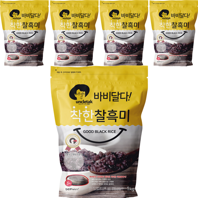 엉클탁 바비달다 착한 찰흑미, 1kg, 5개