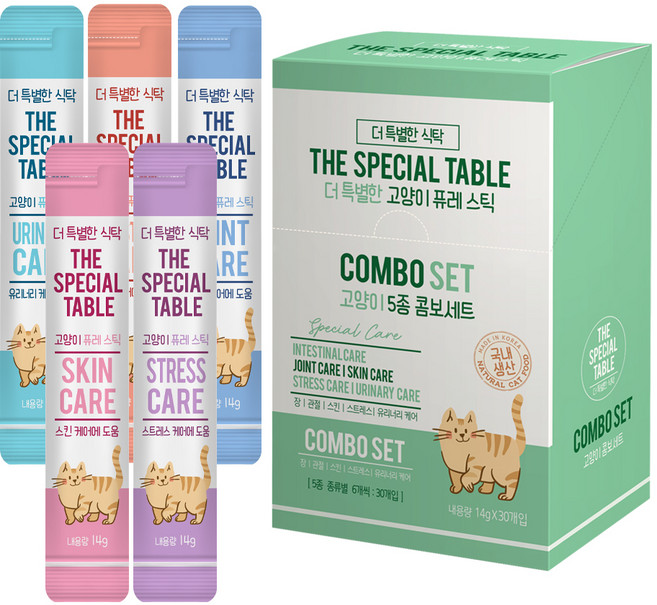 더특별한식탁 더 특별한 고양이 퓨레스틱, 혼합맛, 420g, 1세트