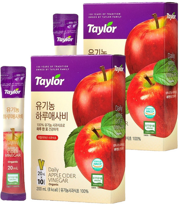 Taylor 每日蘋果醋隨身包, 200ml, 2盒