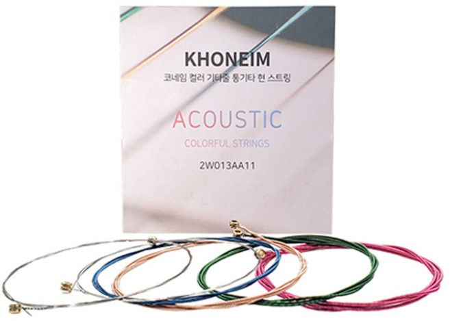 코네임 컬러 통기타 스트링 6종, 2W013AA11, 혼합색상, 2개