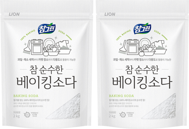 참그린 참 순수한 베이킹소다, 2kg, 2개