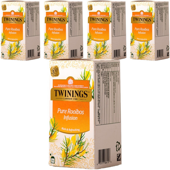 트와이닝 루이보스 허브차 티백, 2g, 25개입, 5개