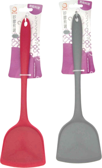 MIKA HOUSE 橘之屋 矽膠煎鏟 32.5 x 10cm 2支, 紅色 + 灰色, 1組