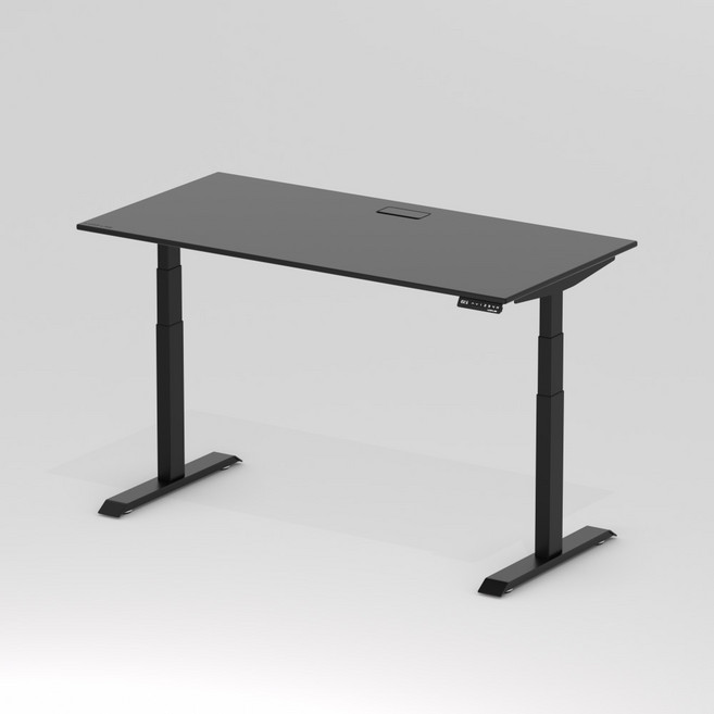 루나랩 듀얼모터 전동높이조절 책상 모션데스크 일반형 1524 + 듀얼모터 책상다리 방문설치, 블랙